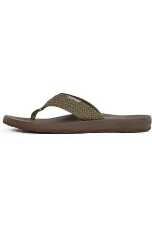 Tommy Hilfiger Męskie klapki MOLDED HILFIGER WEB BEACH SANDAL, KHAKI (zieleń wojskowa), 44 EU, , 45 EU