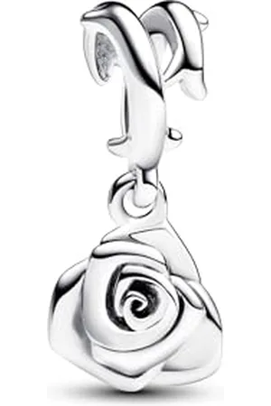 PANDORA Moments Blühende Rosen Charm-Anhänger aus Sterling Silber, Kompatibel mit Moments Armbändern, 793213C00