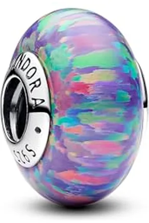 PANDORA Moments Leuchtendes violettes Charmaus Sterling Silber, Kompatibel mit Moments Armbänder, 791691C05