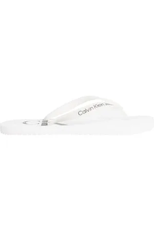 Calvin Klein Męskie sandały plażowe Monogram TPU japonki, białe, 45 EU, , 42.5 EU