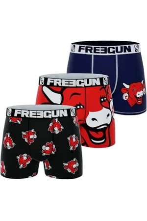 Freegun Bokserki męskie ze śmiechem, autentyczne i ultra miękkie bokserki męskie (zestaw 3 sztuk), , XL