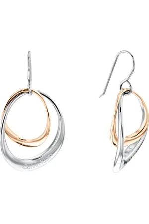 Calvin Klein Kolczyki wiszące i wiszące dla kobiet z kolekcji WARPED RINGS, Jeden rozmiar, Stal nierdzewna, Bez kamieni szlachetnych