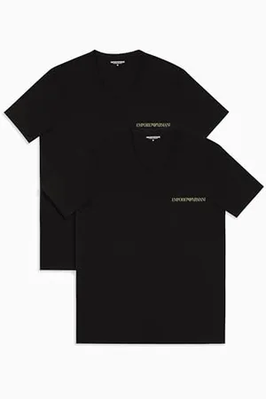 Emporio Armani T-shirt męski, Czarny/czarny, S