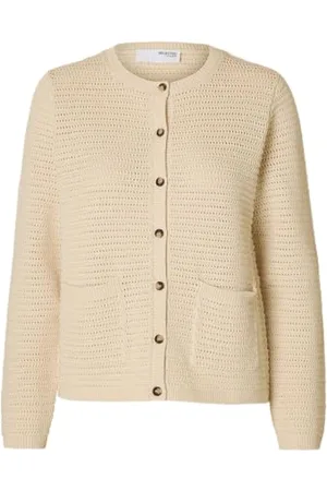 SELECTED Slfvinna Ls Structure Knit Cardigan Noos, , S