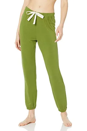 Amazon Damskie lekkie spodnie piżamowe Lounge Terry Jogger (dostępne w dużych rozmiarach), zielone, L