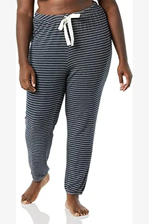 Amazon Damskie lekkie spodnie piżamowe Lounge Terry Jogger (dostępne w dużych rozmiarach), granatowe wrzosowe, 1X