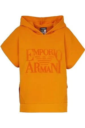 Emporio Armani Damska bluza polarowa z pogrubionym logo 3D, pomarańczowa, M, , M