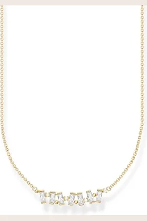 Thomas Sabo KE2095-414-14 naszyjnik damski z białymi kamieniami, srebro pozłacane