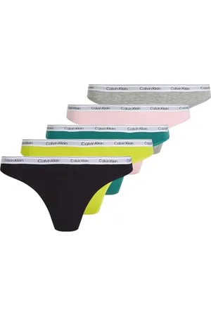 Calvin Klein Damskie stringi ze stretchem z niskim stanem, 5 szt, Multi (Blk/Gryhtr/Bf Pk/Lvly Tl/Kwl Lm), XS