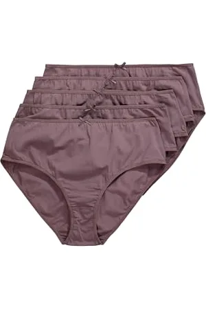 Ulla Popken Damskie duże rozmiary duże rozmiary Plus Size Midislips, 5-pak, jednokolorowe, do rozm. 66/68, , 62-64 Duże rozmiary