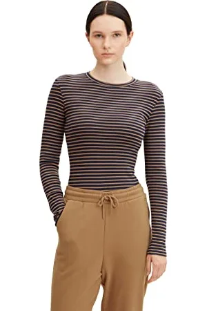 TOM TAILOR Damski Koszula z długim rękawem w paski 1034347, , XS