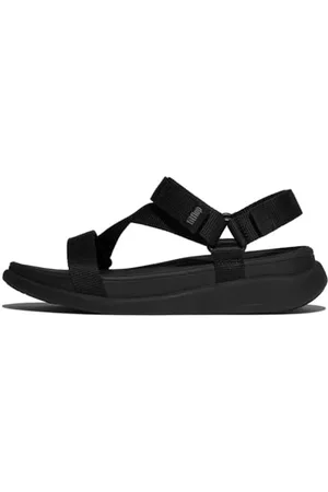 FitFlop Damskie sandały F-Mode GO ADJ. Płaskie sandały z paskiem Z, czarne, 9 UK, , 43 EU