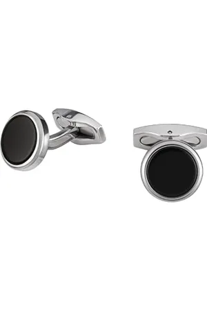Breil Spinki do mankietów kolekcja CUFFLINK-CODE ze stali i onyksu dla mężczyzn, Maße: 1,4 cm, Stal nierdzewna, Onyks