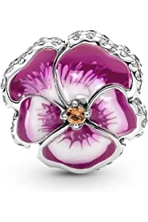 PANDORA MOMENTS Charm "Pinkes Garten-Stiefmütterchen Blume" Silber 790777C01