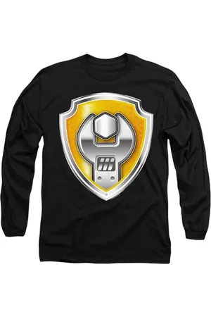Paw Patrol New boundary designs, inc. Psi Patrol Rubble Badge Męska koszulka z długim rękawem, czarna, S Mixed, , S