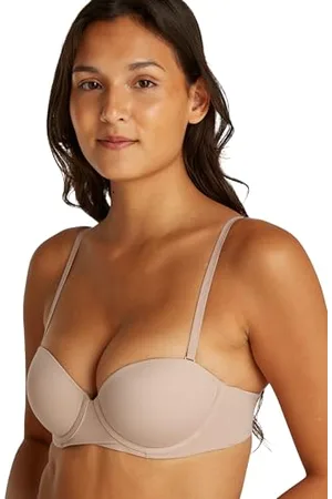 Calvin Klein PUSH UP STRAPLESS, beżowy, 32E, , 70