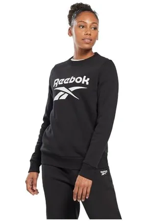 Reebok Damska bluza polarowa z dużym logo, czarna, XS, , XS
