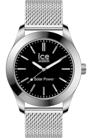 Ice-Watch ICE steel Silver black - Męski srebrny zegarek z metalową bransoletą - 023795 (Medium)