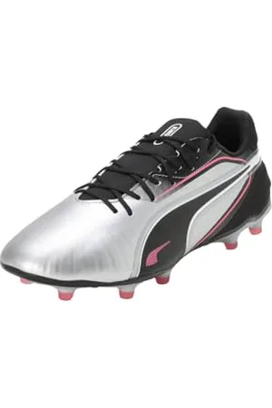 PUMA Unisex King Match FG/AG buty piłkarskie, srebrne, czarne, białe, 42 EU, Srebrny Czarny Sun Struck Biały, 43 EU