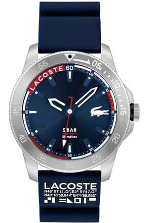 Lacoste Męski Analogowy Zegarek Kwarcowy z Silikonowym Paskiem 2011202, Niebieski