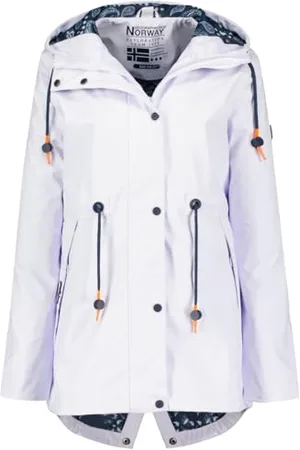 Geographical Norway Briato lady Damska kurtka wiatrówka outdoorowa - Damska kurtka przeciwdeszczowa z długim rękawem - Płaszcz przeciwdeszczowy na wędrówki, wiosna, lato, jesień, zima ( XXL)