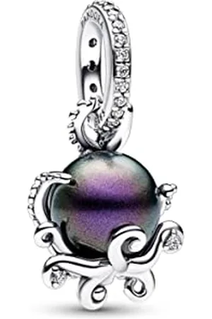 PANDORA X Disney Arielle die Meerjungfrau Ursula Charm-Anhänger aus Sterling Silber mit Kunstperle und Cubic Zirkonia Kompatibel Moments Armbändern, 792684C01