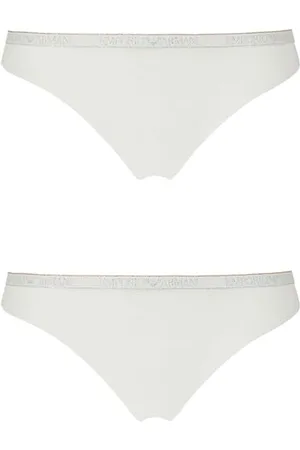 Emporio Armani Damskie 2-pak brazylijskich majtek, białe/białe, XL, Biały/biały, XL
