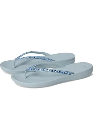FitFlop Damskie ergonomiczne klapki iQUSHION Multi-Crystal, niebieskie, 36,5 EU, , 40 EU