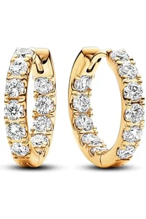 PANDORA Timeless Funkelnde Reihe Ewigkeits-Ohrringe aus Sterling Silber mit vergoldeter Metalllegierung und Zirkonia, 263002C01