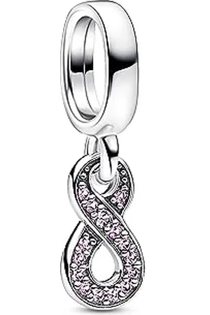 PANDORA Moments Funkelnder Unendlichkeits-Charm-Anhänger aus Sterling Silber, Kristall, Kompatibel Moments Armbändern, 792766C01