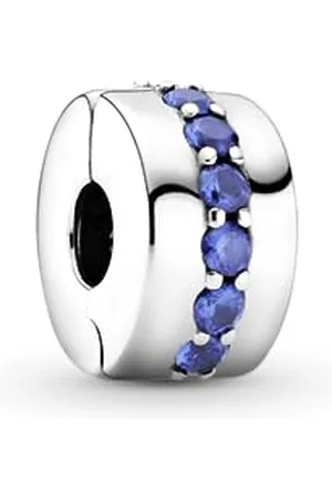 PANDORA Clip de Brillo Azul 791972C01 mujer plata
