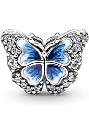 PANDORA Moments Funkelndes Blauer Schmetterling Charm aus Sterling-Silber mit Cubic Zirkonia - Kompatibel Moments Armbänder, 790761C01