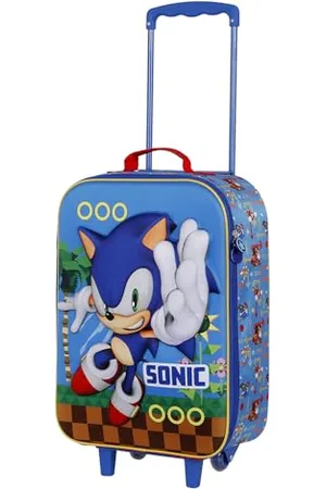 KARACTERMANIA Sega-Sonic Faster -Miękka Walizka na Kółkach 3D, Niebieska, 17 x 33 x 52 cm, Pojemność 26 L