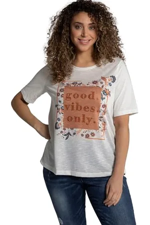 Ulla Popken T- Shirt z kwiatowym Frontdruck, Classic, , 46/48 Kobiety, , 46/du?y rozmiar