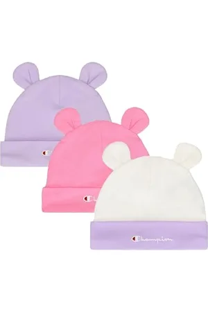 Champion Junior Caps (806039) - Stretch Jersey 3P Newborn, Czapka dla niemowląt Dziecko-Dzieci, Biank/Orchidea/Pastello Różowy (Wht/ORP/PRS)