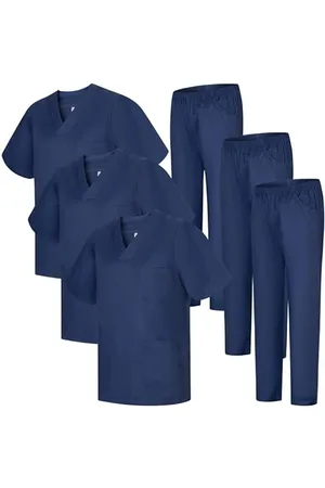 MISEMIYA Opakowanie * 3 zestawy - Uniform sanitarny unisex MEDICAL SANITARY UNIFORMS SANITARY SETS 3-817-8312 - XL