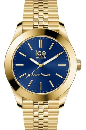 Ice-Watch ICE steel Gold blue - Męski złoty zegarek z metalową bransoletą - 023798 (Medium)