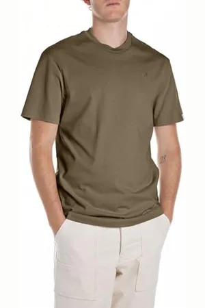 Replay Męski t-shirt z bawełny relaxed fit, , XXL