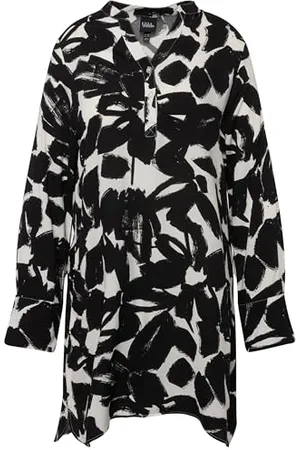 Ulla Popken Odzież damska Plus Size Curvy Artystyczna Kwiatowa Tunika Bluzka 825113, , 42-44