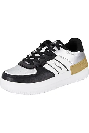 Lumberjack Damskie Freya Oxford płaskie, białe czarne srebrne, 6,5 UK, , 39.5 EU