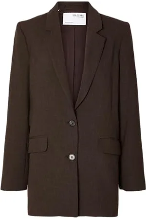 SELECTED SLFRITA LS Luźny blezer Java Mel NOOS, , 42