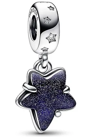 PANDORA Himmlische Galaxie Stern Murano Charm-Anhänger aus Sterling-Silber mit Zirkonia Steinen verziert, Moments Collection, kompatibel Moments Armbändern, 792368C01