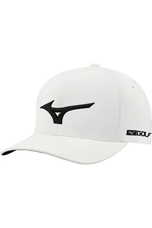 Mizuno Wieża Delta Fitted Hat, Biało-Czarny, Szeroky/X-Duży