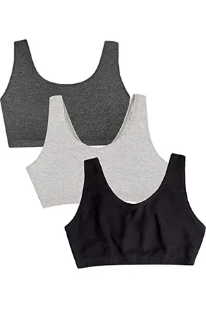 Fruit Of The Loom Damski biustonosz sportowy w stylu tank, Czarny/szary wrzosowy/w giel drzewny, 100 du e rozmiary