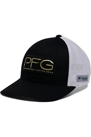 Columbia Unisex PFG Hooks Mesh Ball Cap-High Crown, Black/Gold, XX-Large