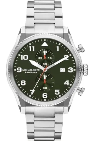 Michael Kors Panorama Męski Zegarek, mechanizm kwarcowy z paskiem ze stali nierdzewnej lub skóry