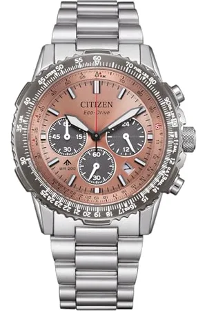 Citizen Zegarek unisex Eco-Drive Promaster Air Navihawk Solar Chronograf z paskiem ze stali nierdzewnej o średnicy 40 mm w różnych wariantach, , Nowoczesny