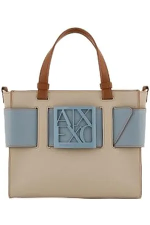 Armani Exchange Damskie Essential, Susy, Square Logo Big Tote, Pisco/Dry Gin