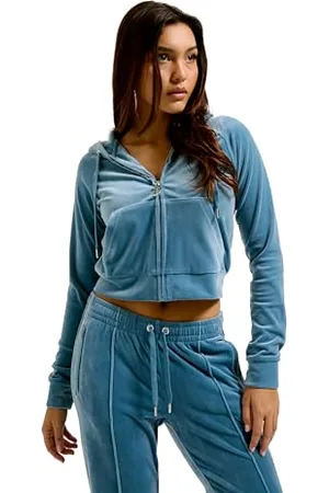 Juicy Couture Damska klasyczna welurowa bluza z kapturem z logo Juicy (10 sztuk), , M