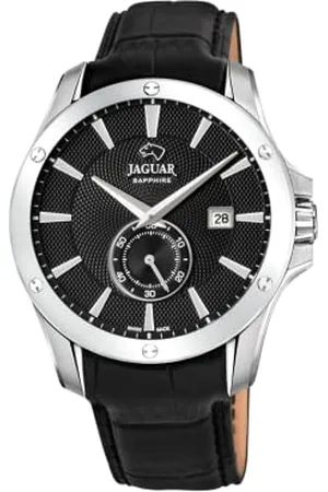 Jaguar J878/4 męski zegarek na rękę z kolekcji Acamar, obudowa 44 mm, czarna skórzana bransoletka